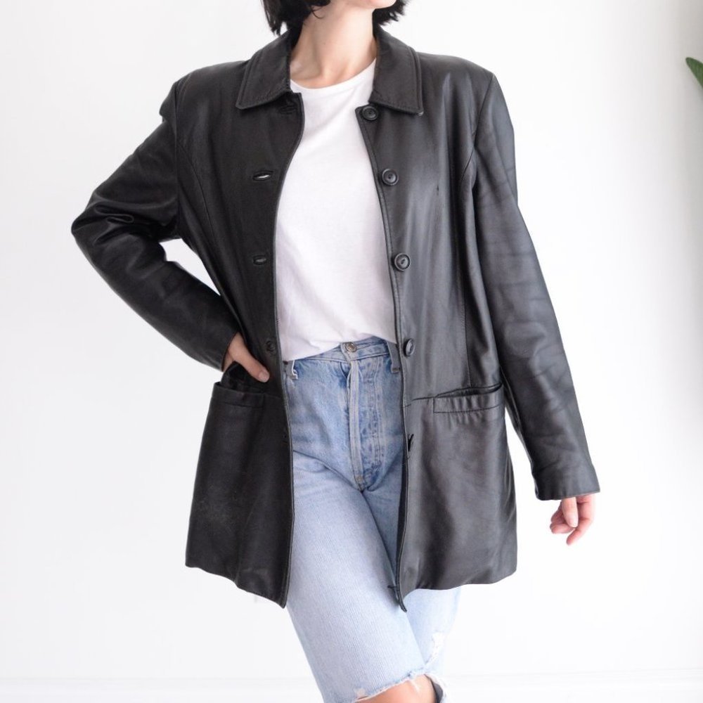 Y2K/ 90's The Old Hide House Vintage Leather Jacket  Coat Size Large
